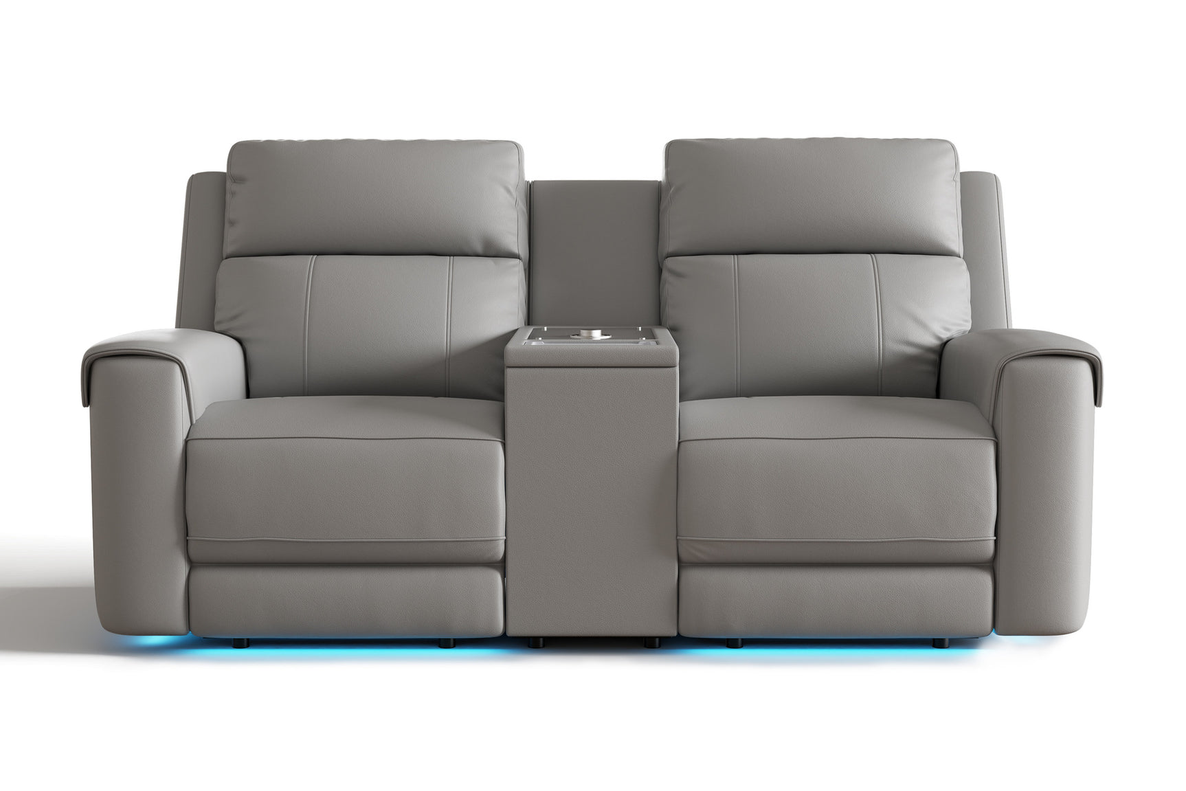 Harbour Immersive Audio Leather Dual Recliner Loveseat Sofa with Console