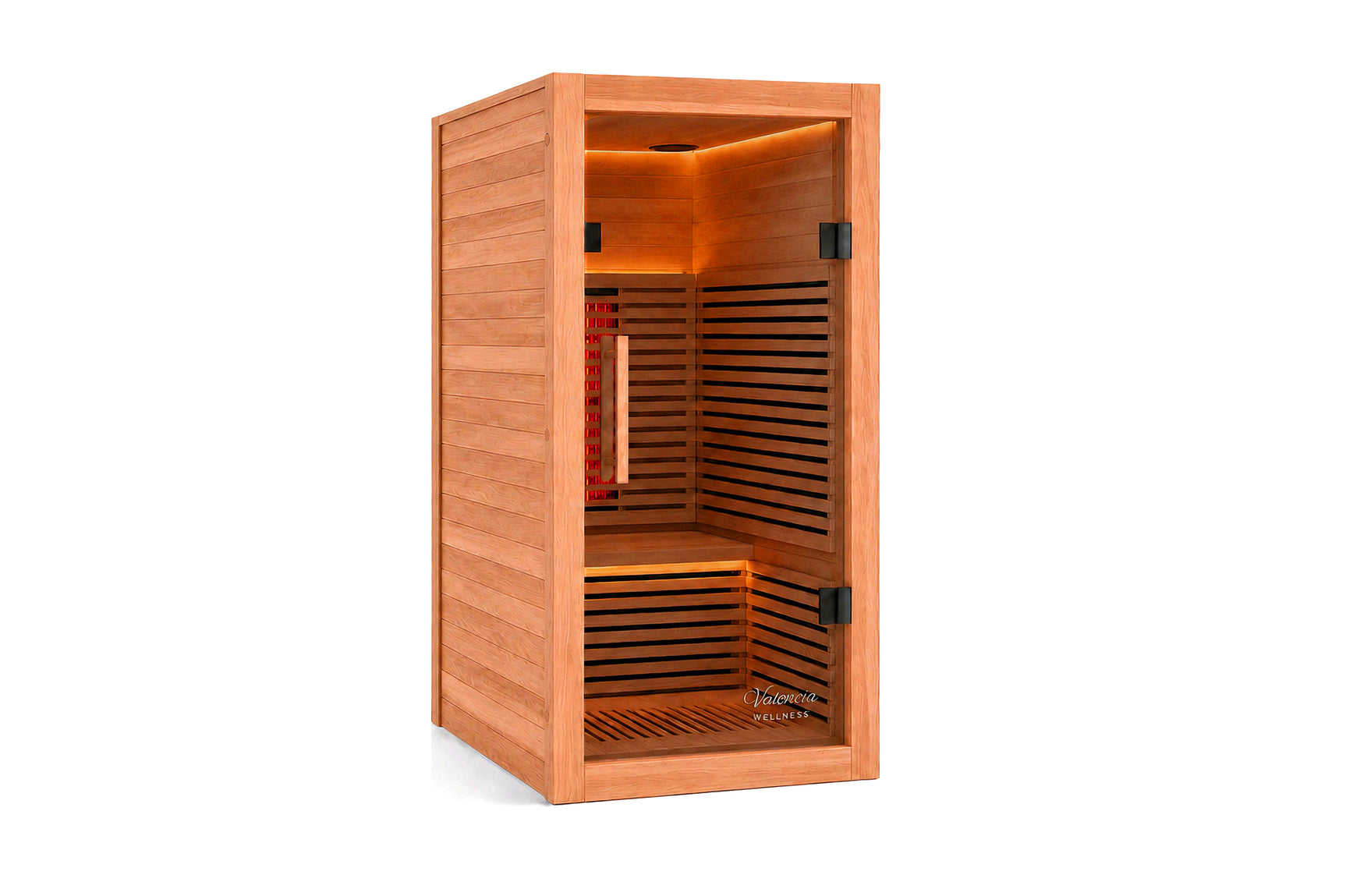 Valencia Aura™ 1-Person Full Spectrum Low-EMF Infrared Sauna | Unvarnished Canadian Red Cedar