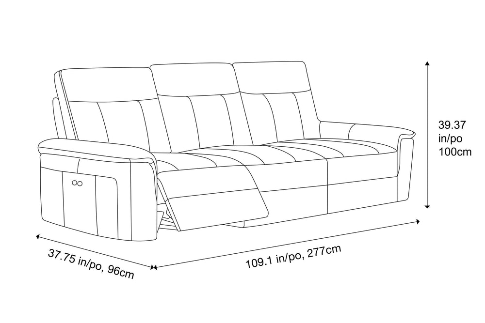 Valencia Heidi Top Grain Leather Three Seats Sofa, Cream