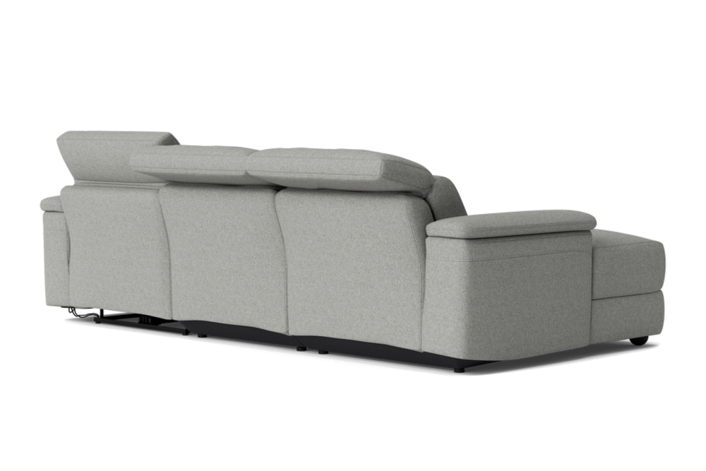 Valencia Honoria Fabric Recliner Three Seats with Left Chaise Sofa, Light Grey
