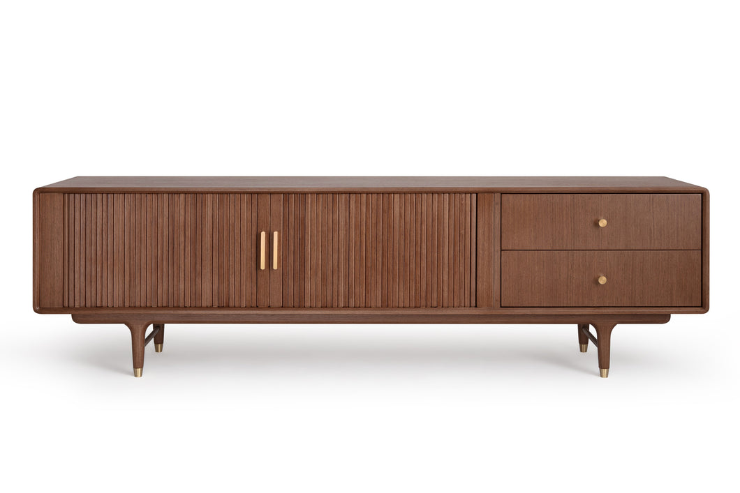 Valencia Humphrey Poplar Wood 200cm Media Console, Walnut