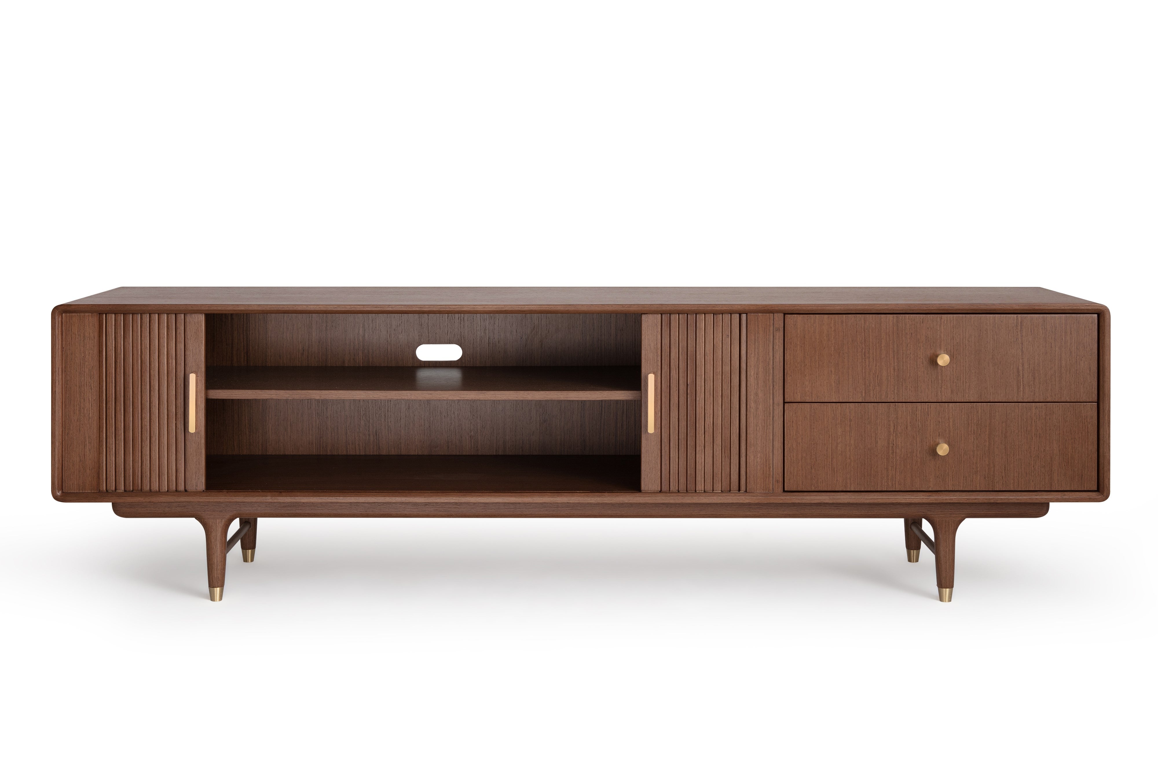 Valencia Humphrey Poplar Wood 200cm Media Console, Walnut