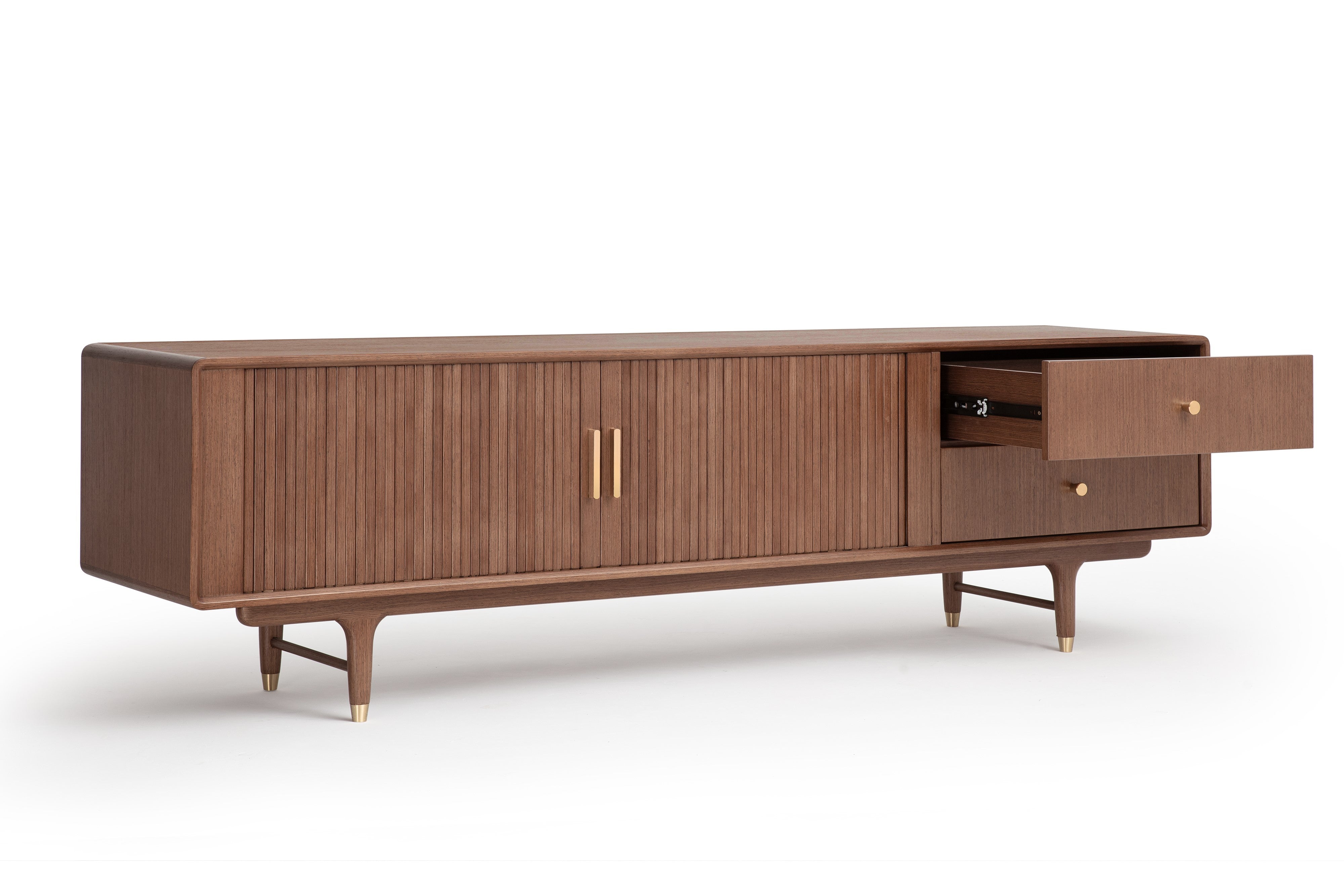 Valencia Humphrey Poplar Wood 200cm Media Console, Walnut