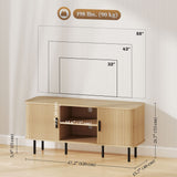 Darcy TV Stand with Storage Shelves and Cabinets for TVs up to 55 Inches - Oak Tone
