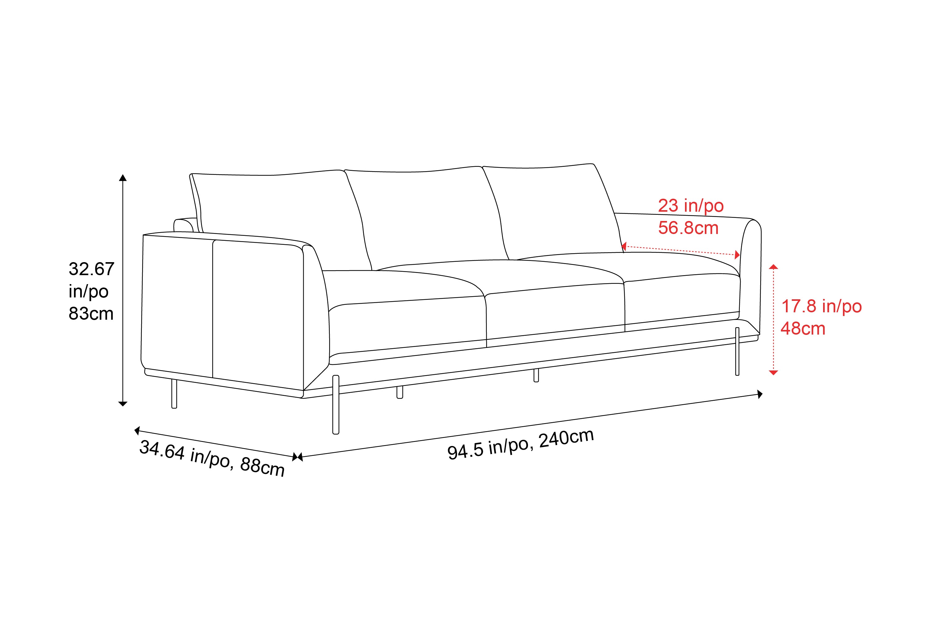 Valencia Imogen Top Grain Leather Three Seats Sofa, Tan