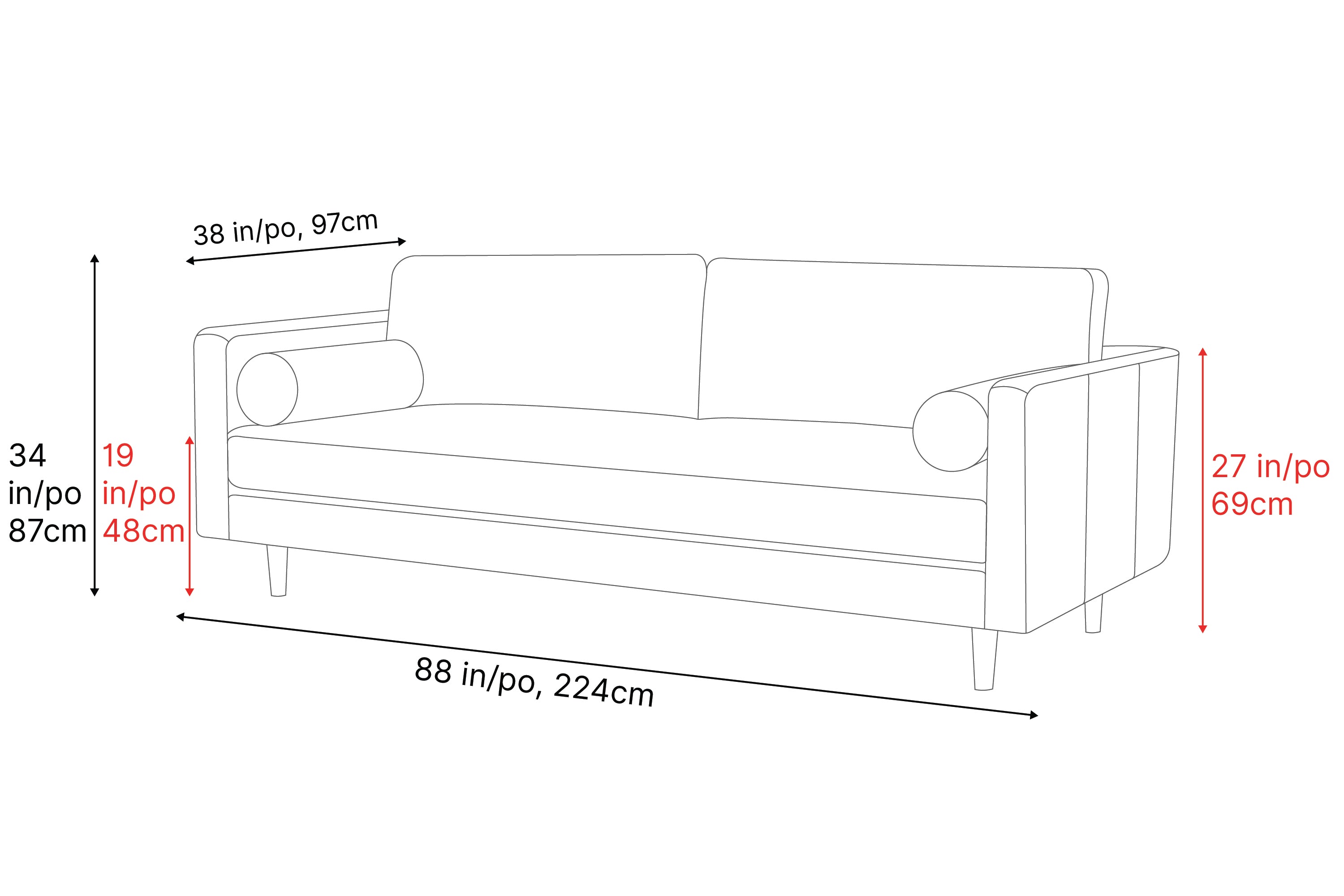 Isabella Leather Grande Sofa, Cognac