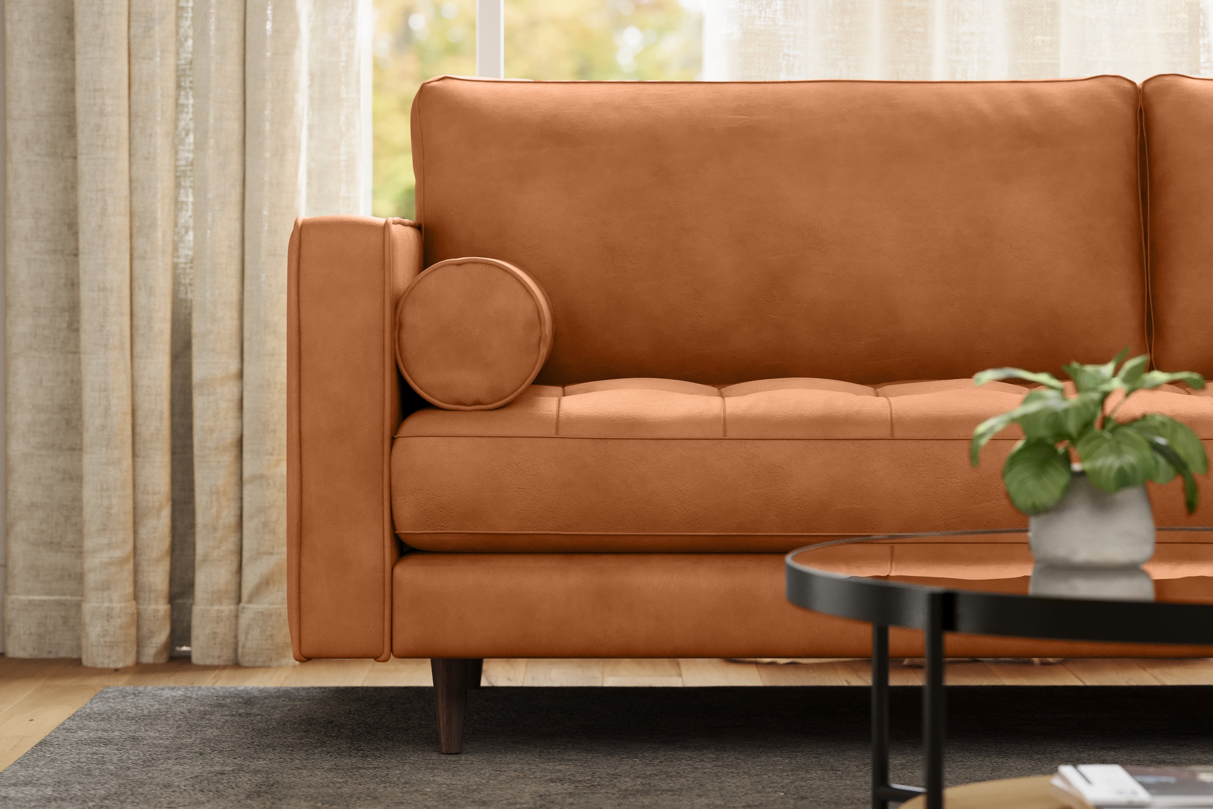 Isabella Leather Grande Sofa, Cognac