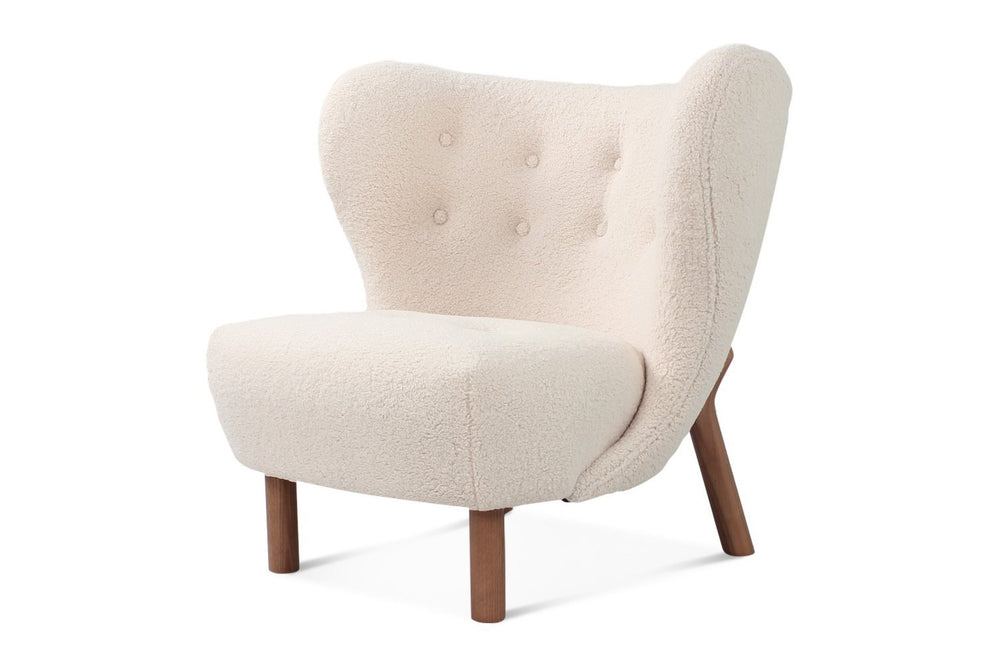 Valencia Opal Faux Sheepskin Accent Chair, Beige Color