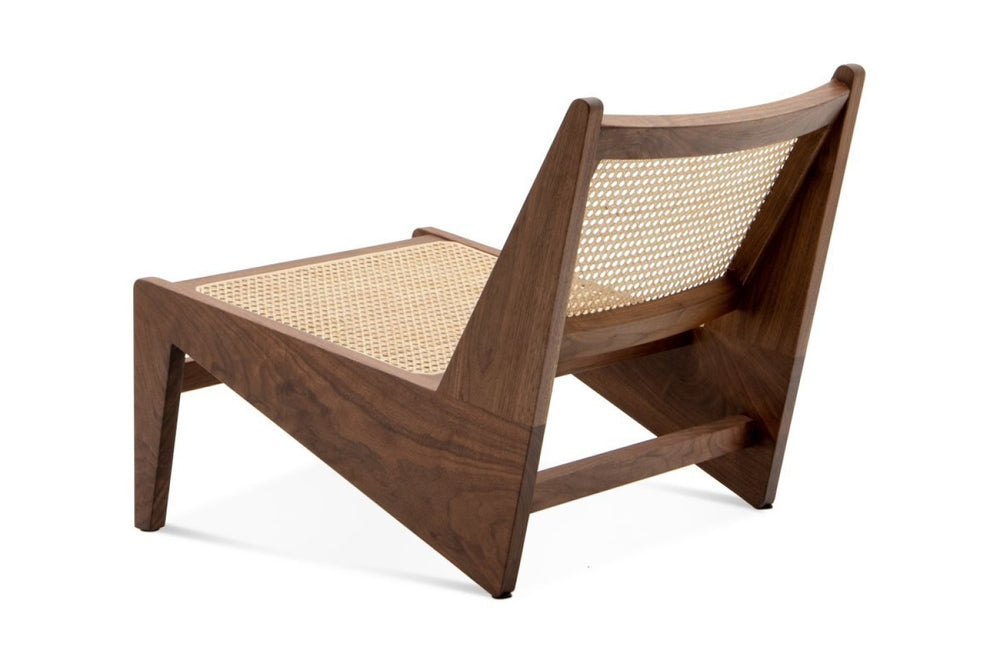 Valencia Lark Solid Wood Frame Accent Chair, Oiled Walnut Color