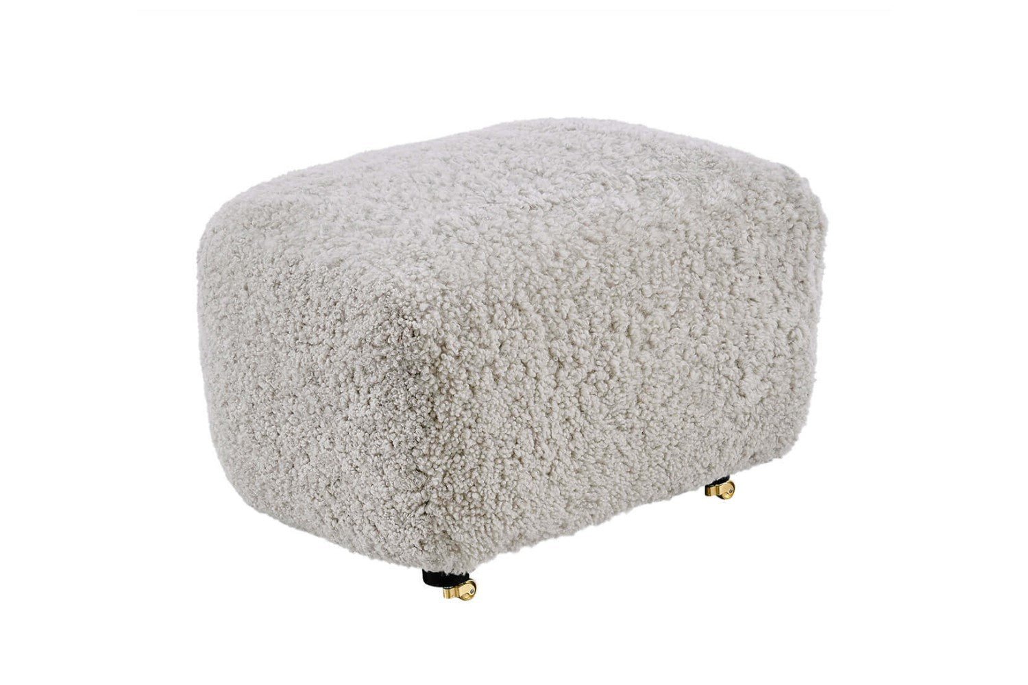 Valencia Flemming Lassen The Tired Man Lounge Chair & Footstool in Genuine Sheepskin, Light Grey