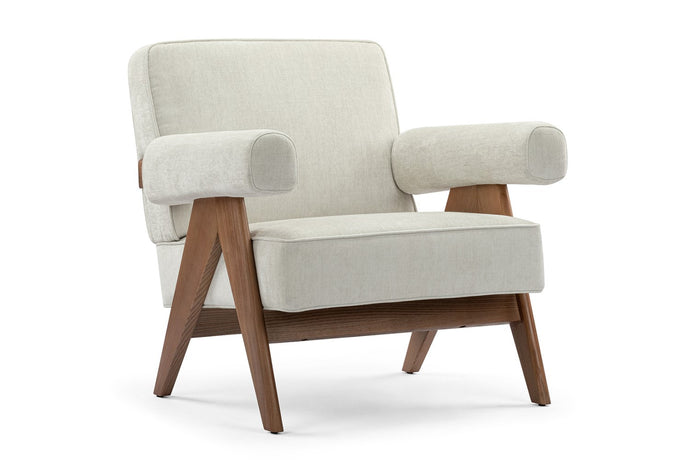 Valencia Fern Boucle Fabric Accent Chair, River Mist Color