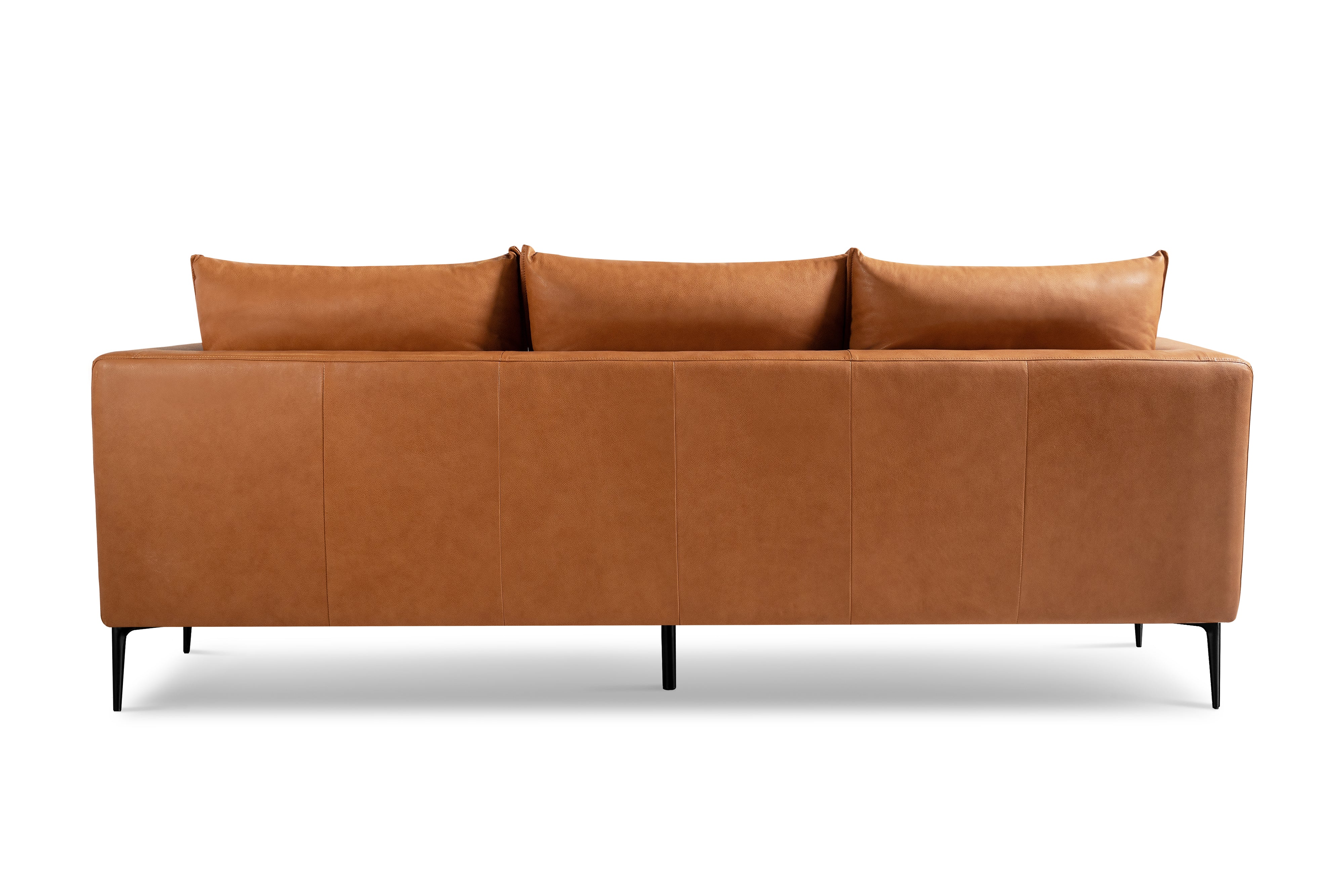 Valencia Jasper Leather Three Seats Sofa, Cognac