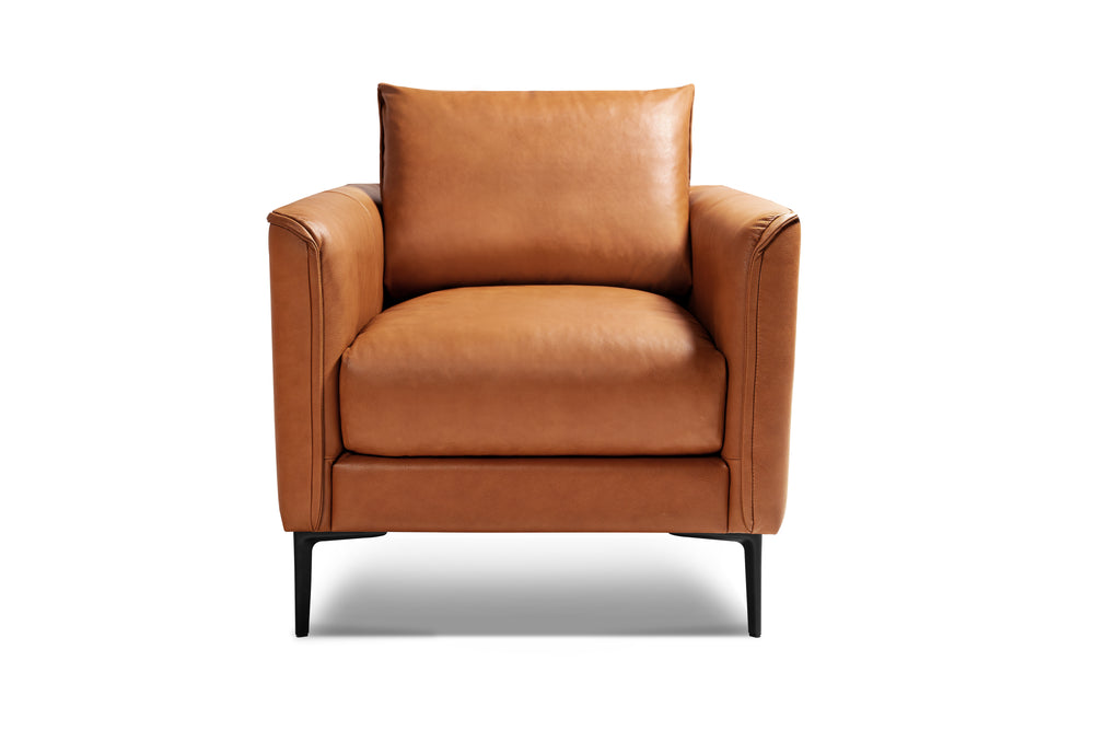 Valencia Jasper Leather Accent Chair, Cognac