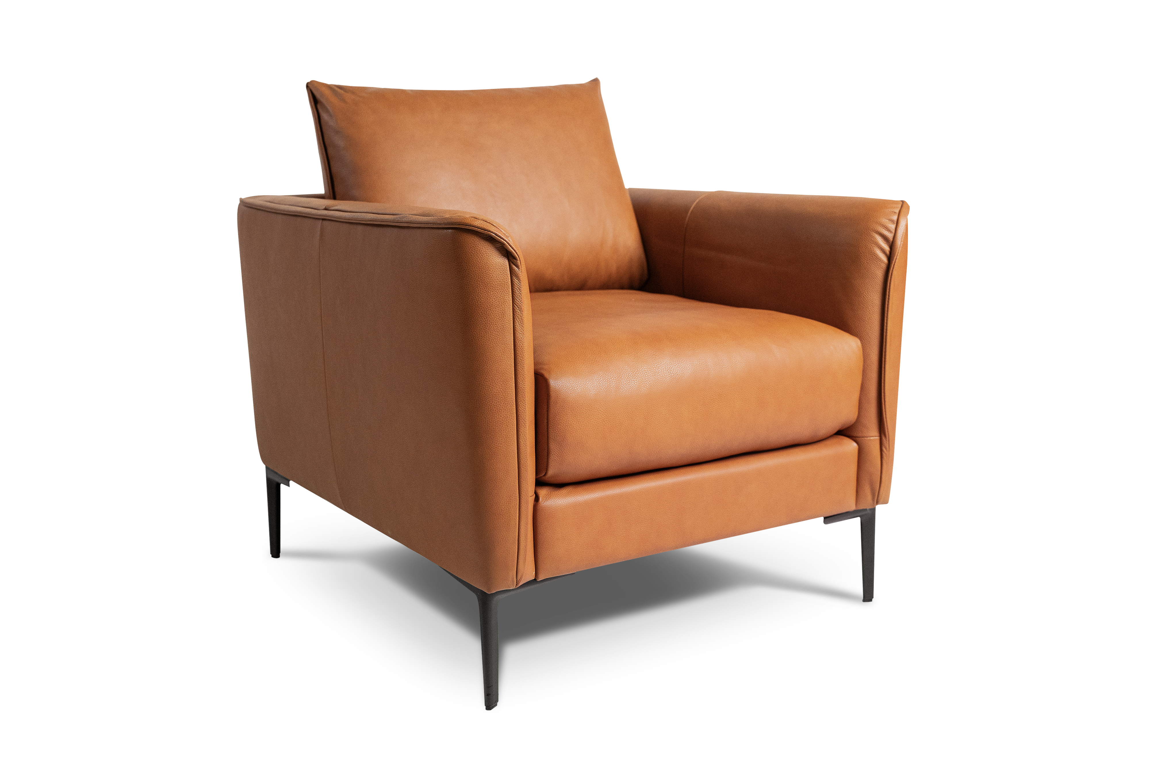 Valencia Jasper Leather Accent Chair, Cognac