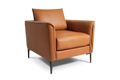 Valencia Jasper Leather Accent Chair, Cognac