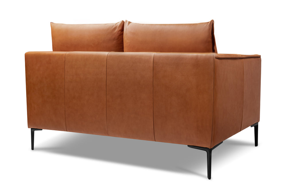 Valencia Jasper Leather Loveseat Sofa, Cognac