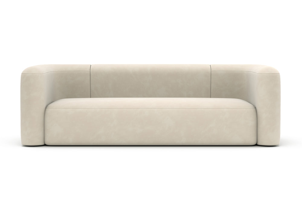 Valencia Jordyn Velvet Fabric Three Seats Sofa, Beige