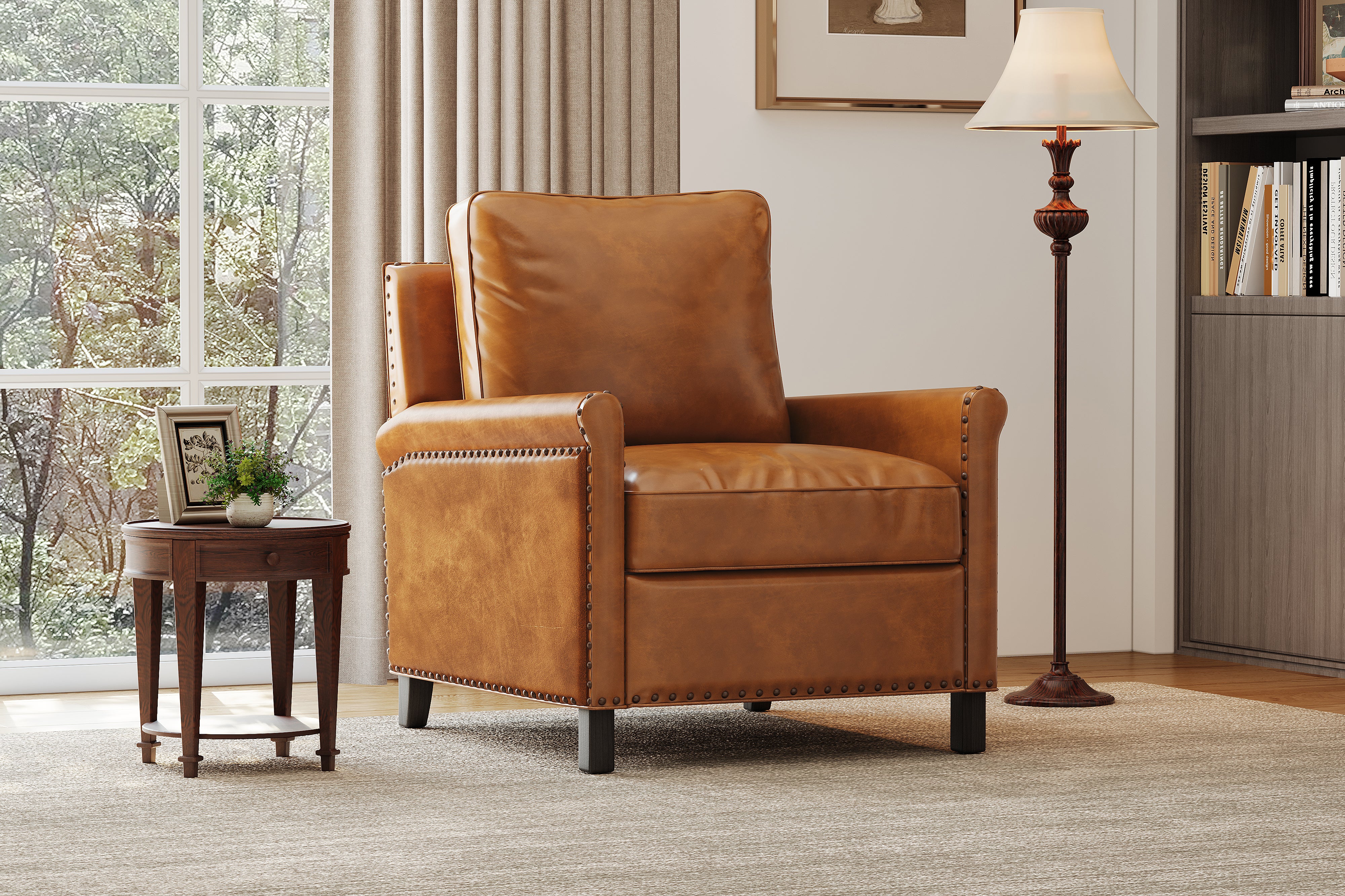 Valencia Jovany Top Grain Leather Recliner Chair, Brown