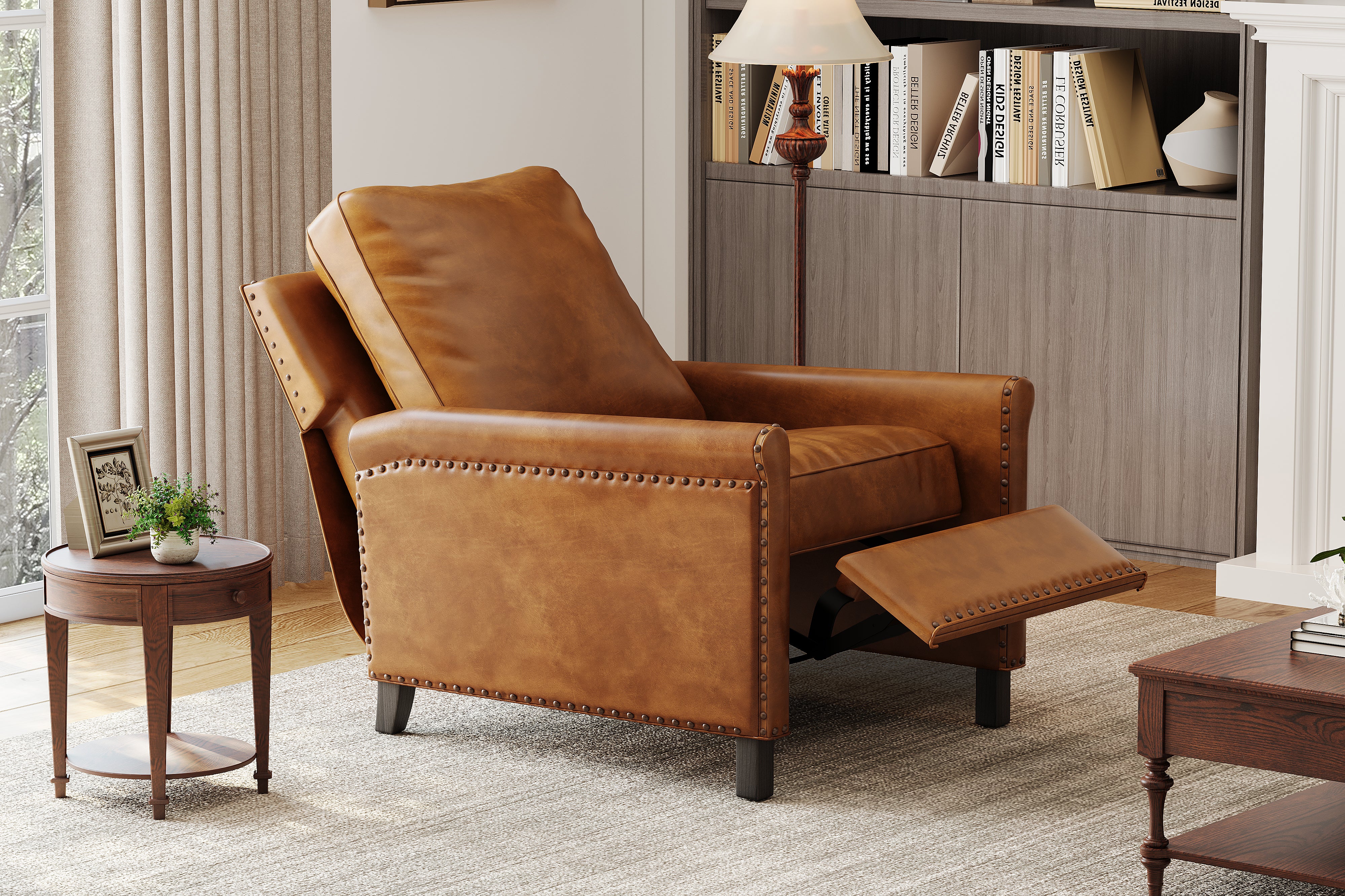 Valencia Jovany Top Grain Leather Recliner Chair, Brown