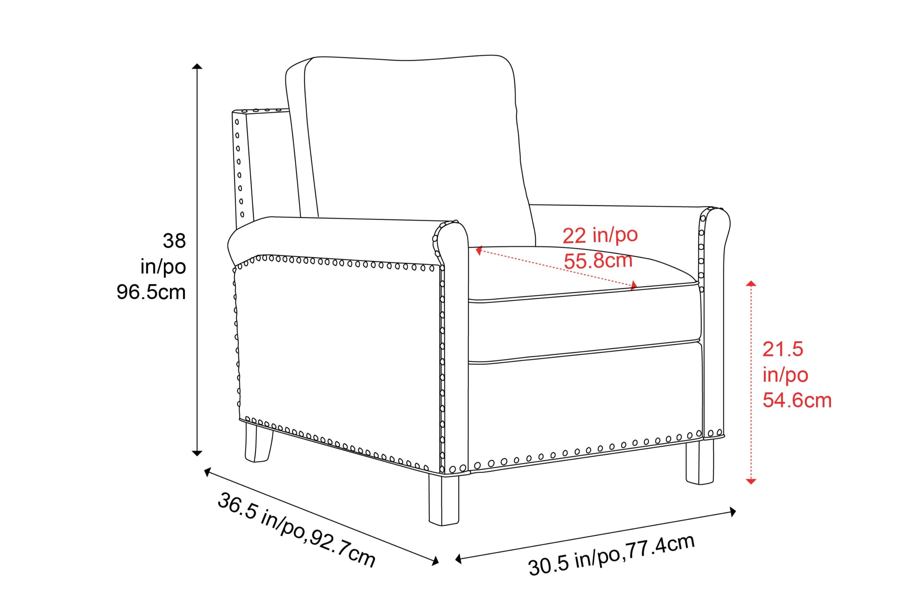 Valencia Jovany Top Grain Leather Recliner Chair, Brown