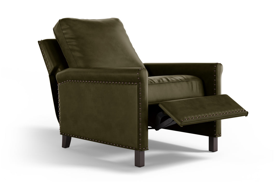 Valencia Jovany Top Grain Leather Recliner Chair, Olive Green