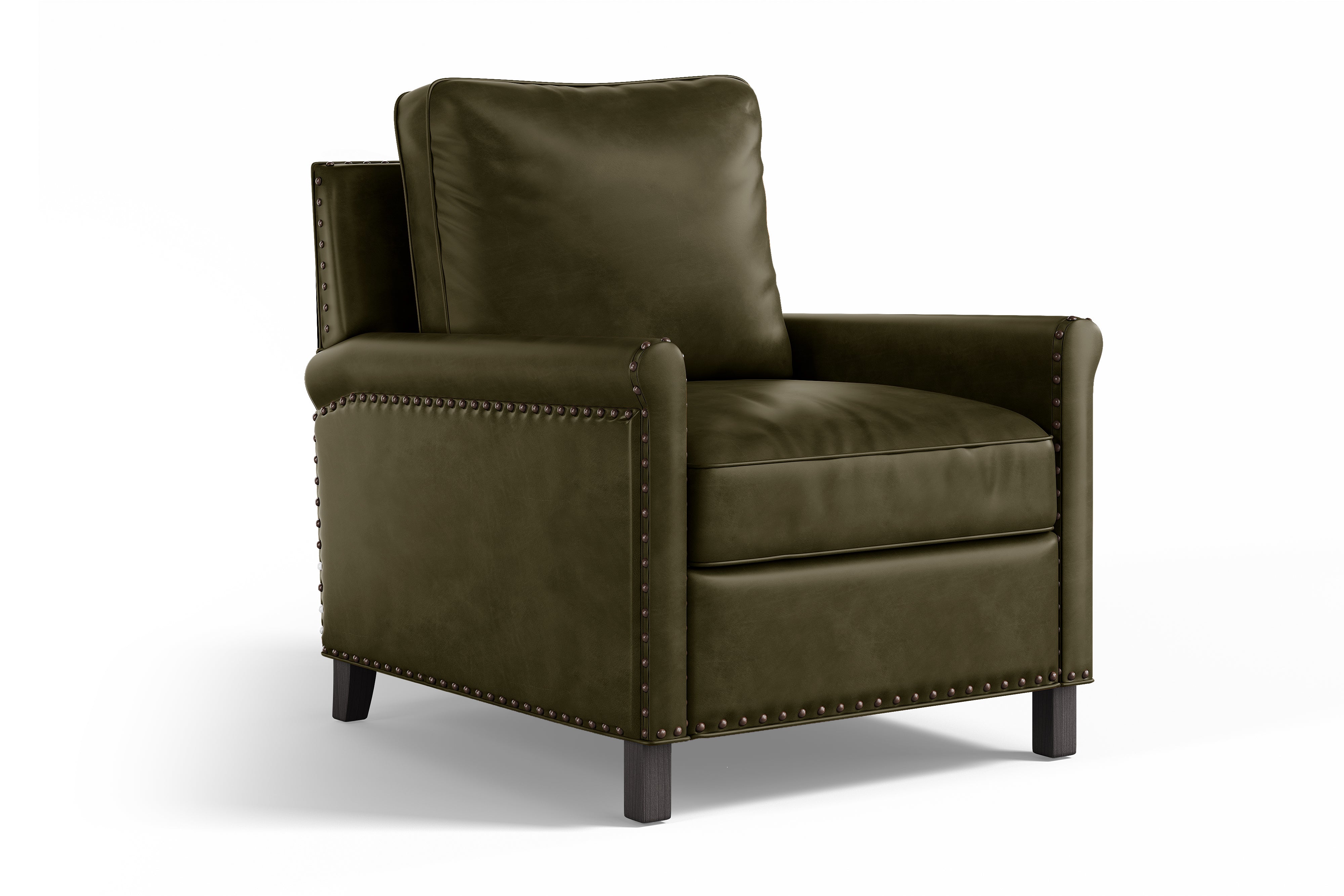 Valencia Jovany Top Grain Leather Recliner Chair, Olive Green