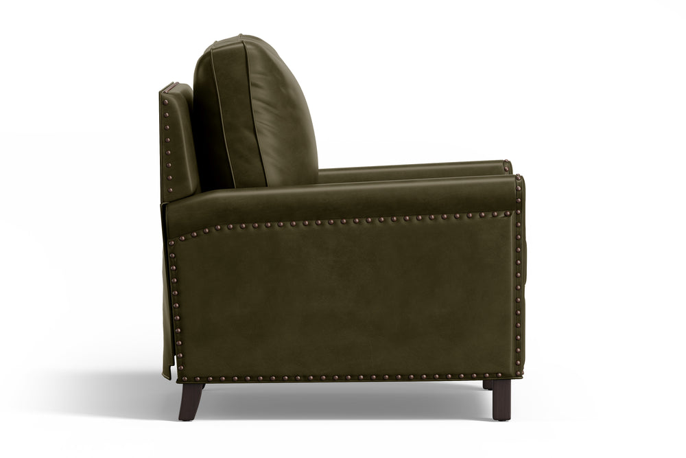 Valencia Jovany Top Grain Leather Recliner Chair, Olive Green