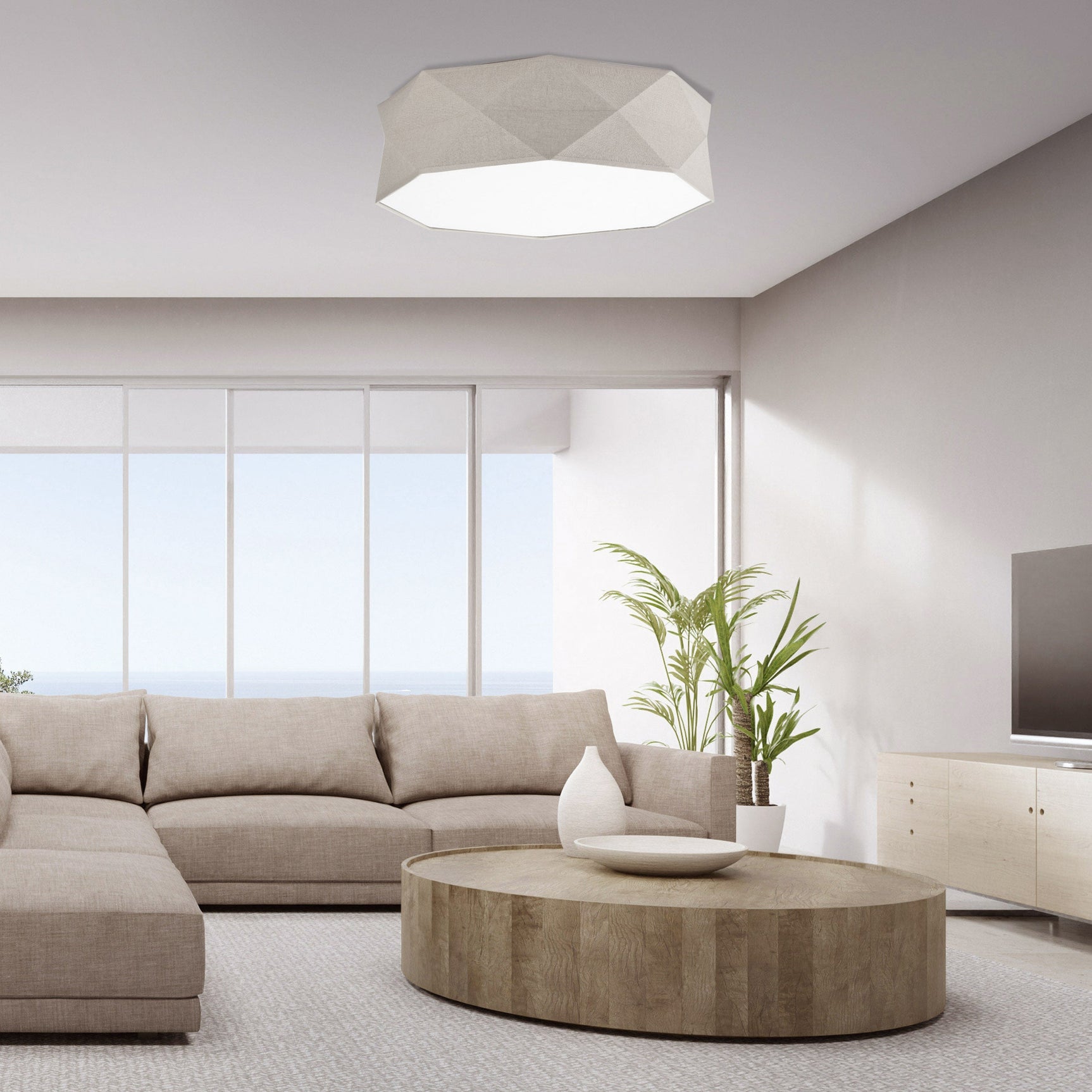 KANTOOR Beige Modern Flush Mount Light