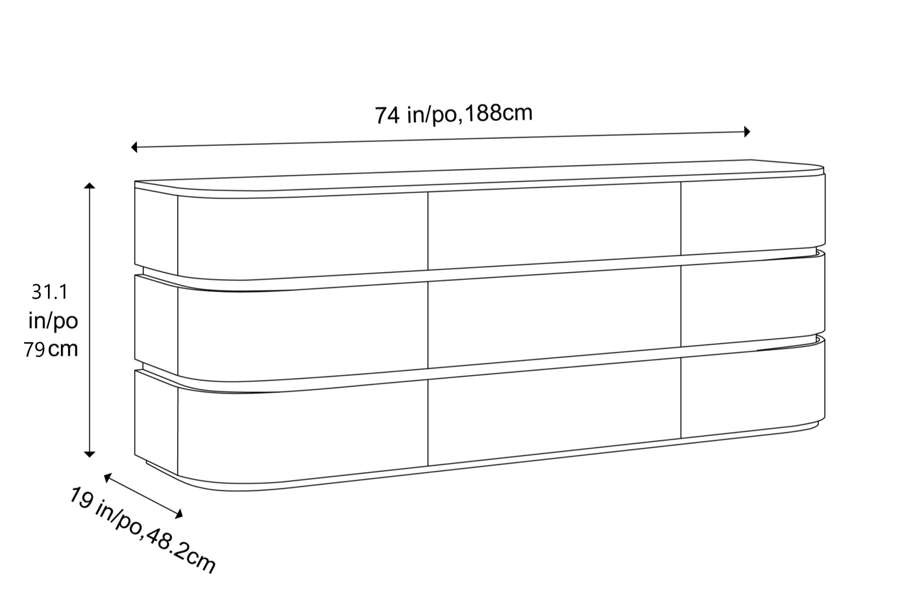 Valencia Kassidy Engineered Walnut Wood 9-Drawer Dresser, Walnut