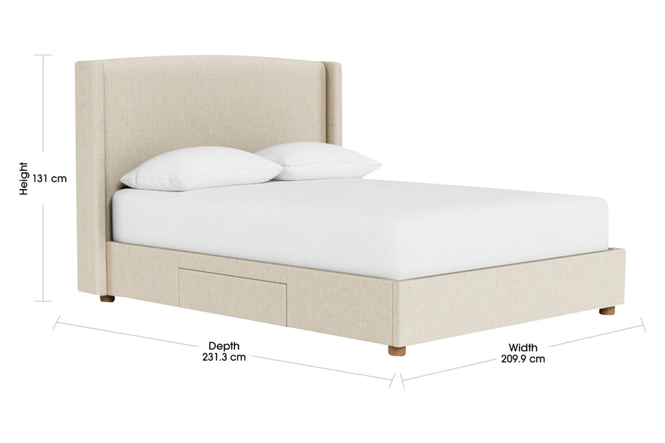 Valencia Harley King Storage Bed Frame, Beige