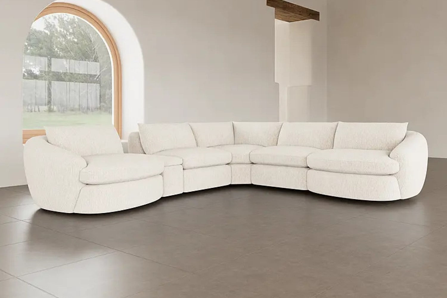 Valencia Kinsley Fabric Modular L-Shape Sofa, Beige