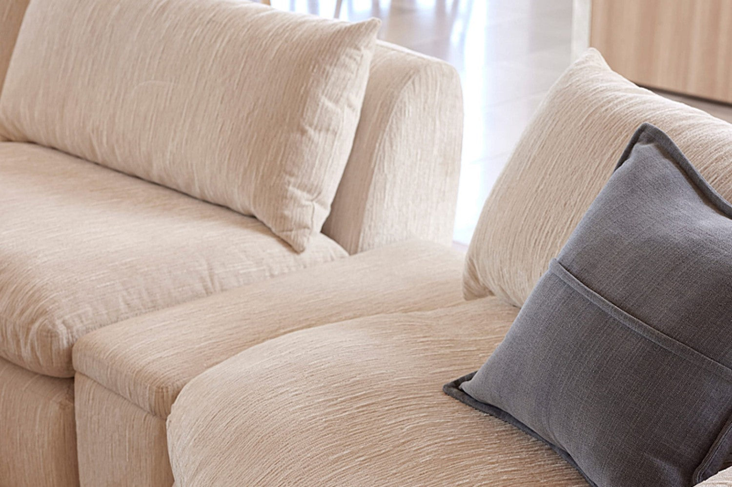Valencia Kinsley Fabric Modular L-Shape Sofa, Beige