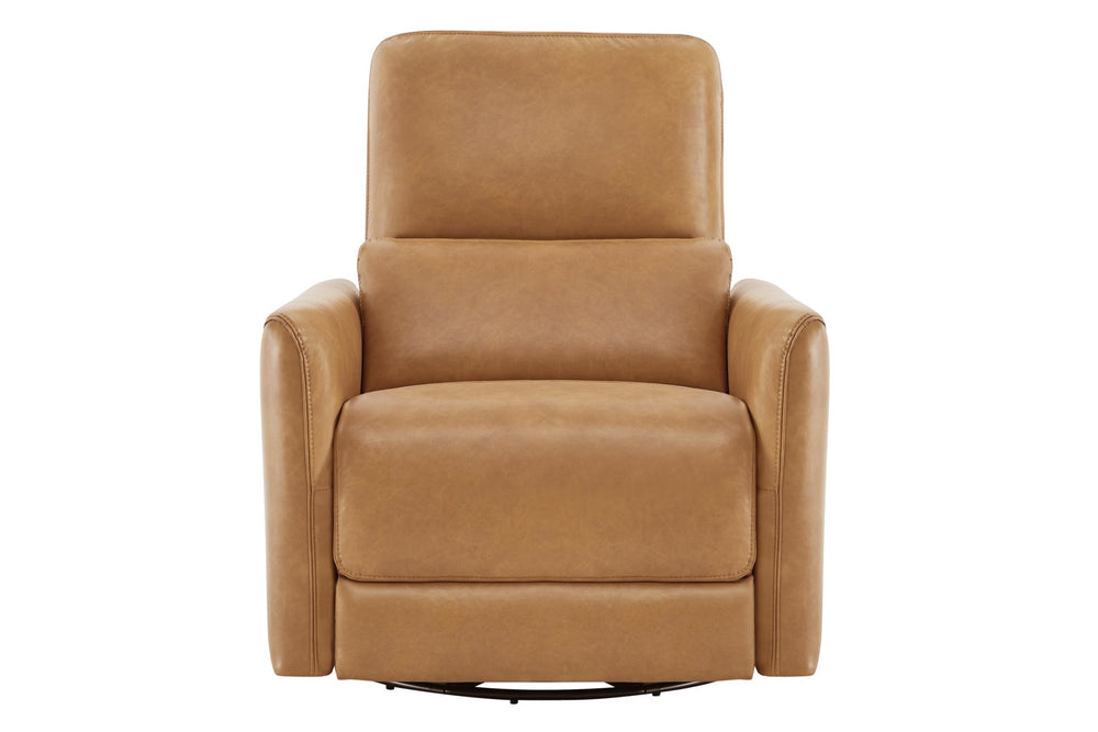 Valencia Kirstin Leather Power Recliner Chair Swivel Glider Nursery Reclining Sofa Chair, Brown