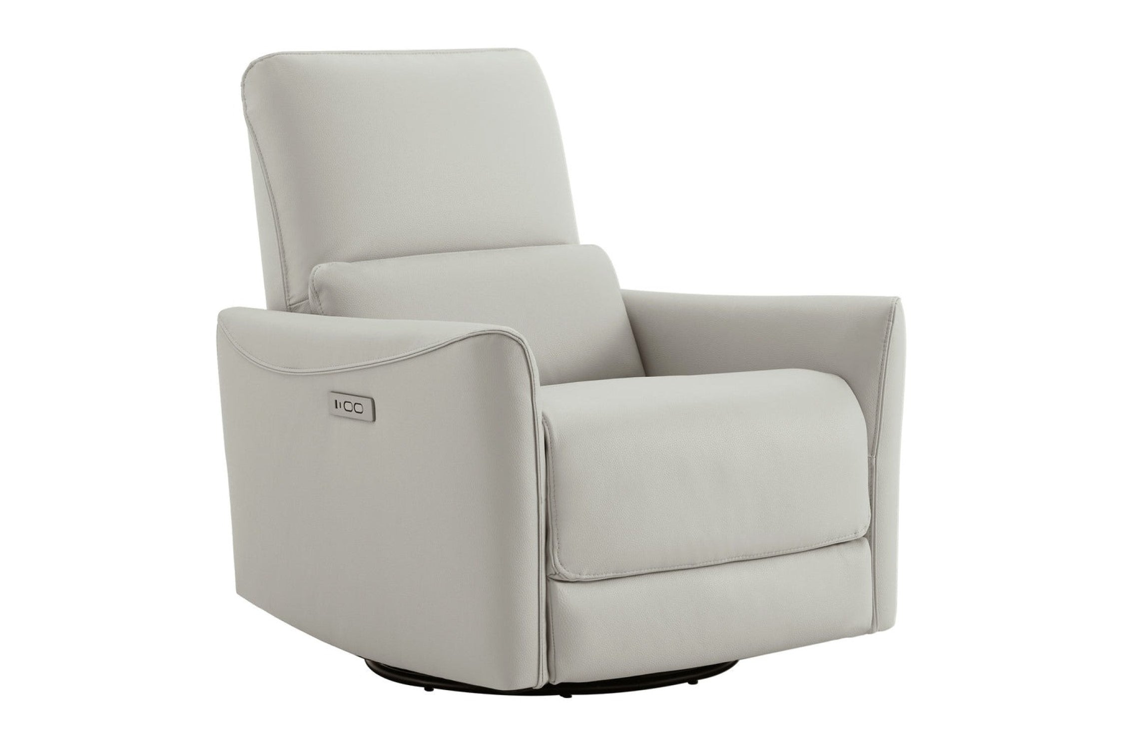 Power Recliner Chair Swivel Glider Nappa Leather Living Room Reclining Sofa Chair with Lumbar Support, Light Grey