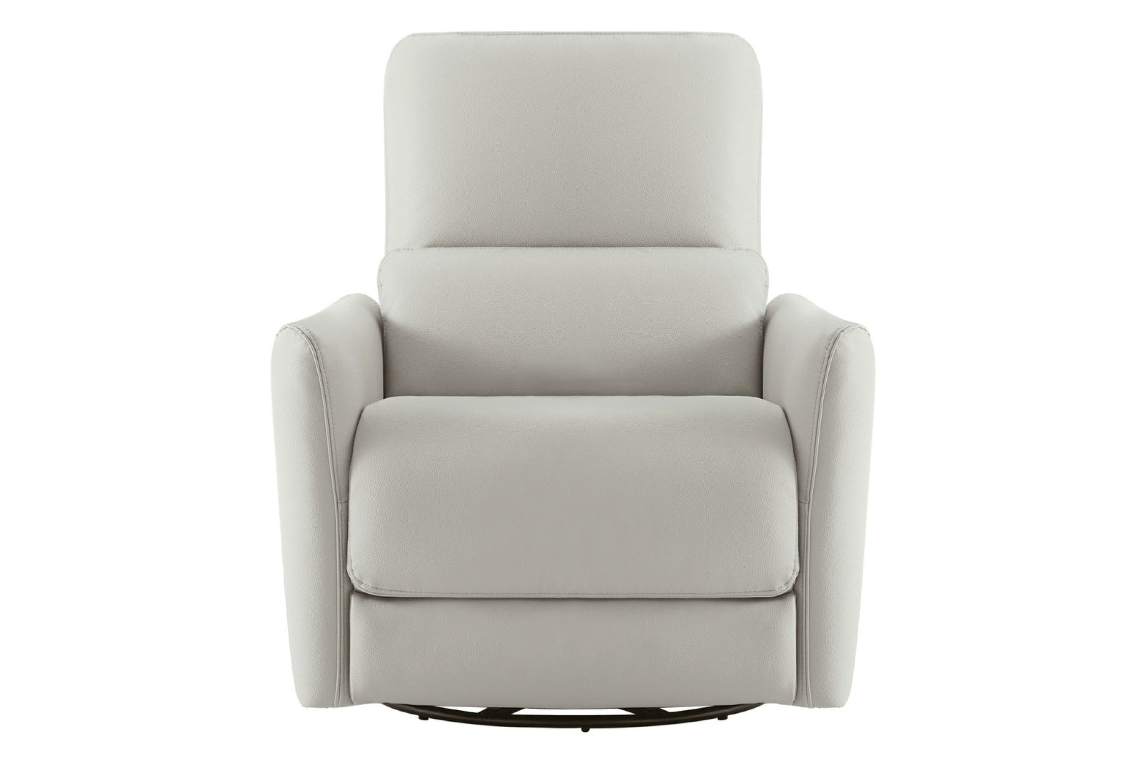 Power Recliner Chair Swivel Glider Nappa Leather Living Room Reclining Sofa Chair with Lumbar Support, Light Grey