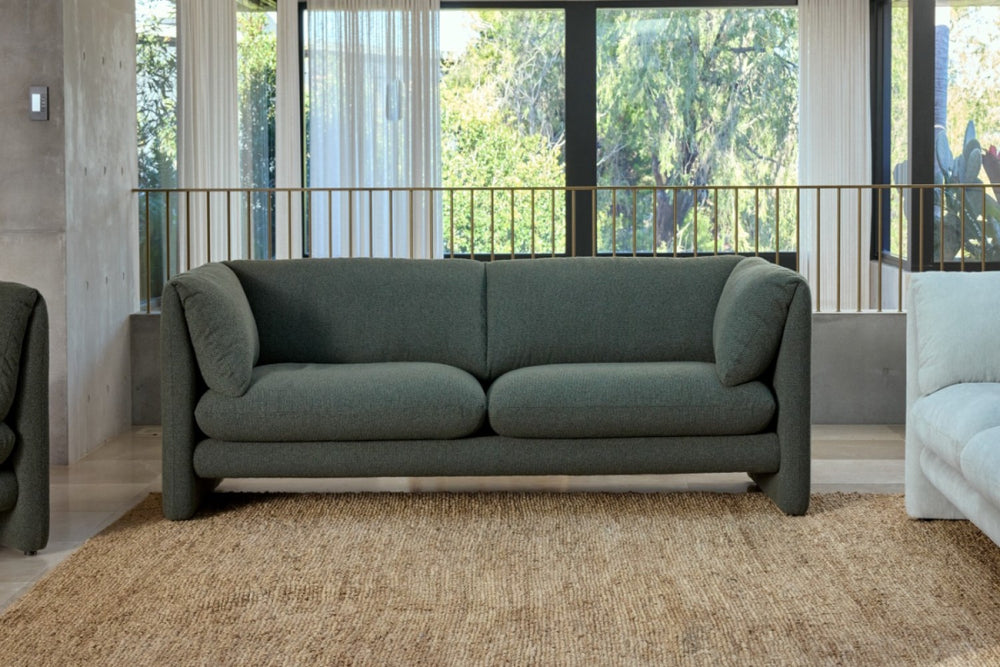 Valencia Kyra Fabric 3 Seater Wide Sofa, Olive Green