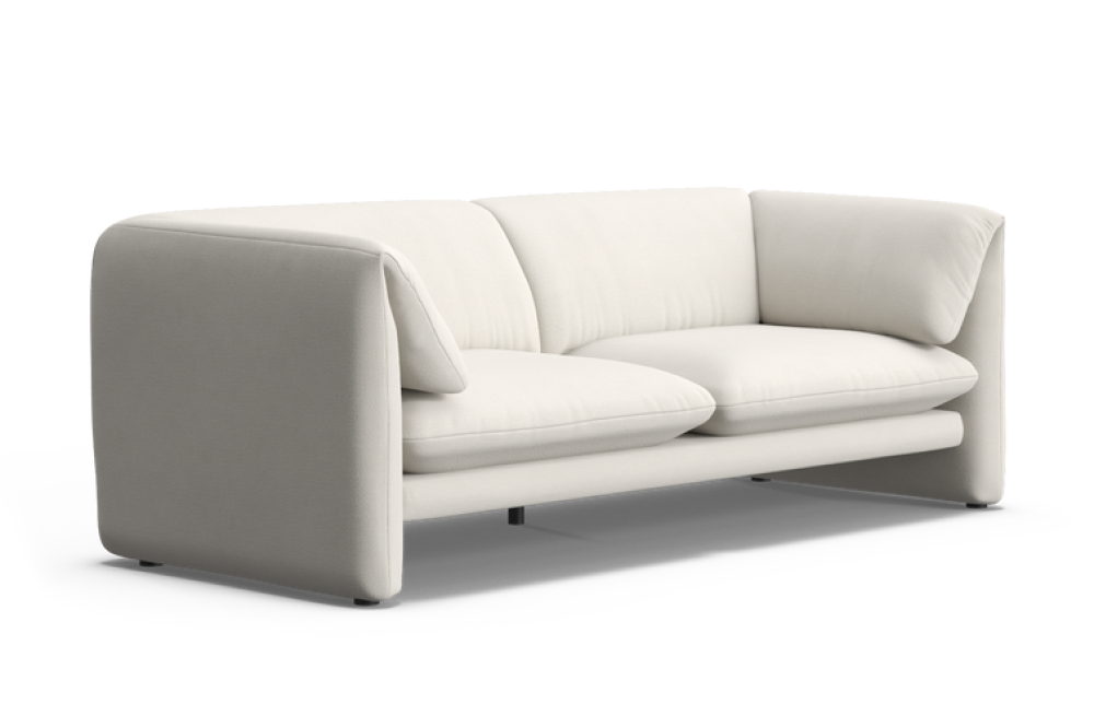 Valencia Kyra Fabric 3 Seater Wide Sofa, Snow White