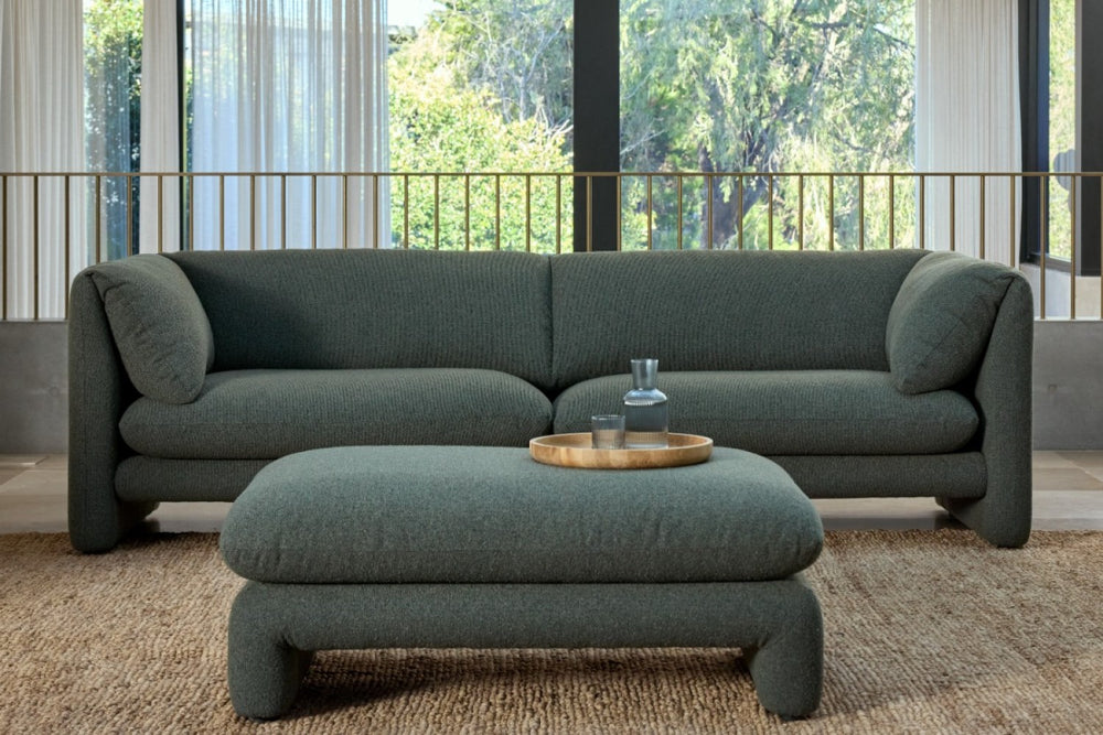 Valencia Kyra Fabric 4 Seater Wide Sofa, Olive Green