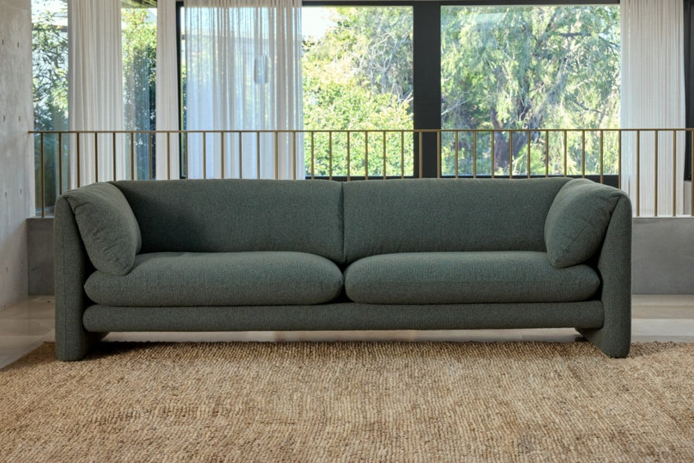 Valencia Kyra Fabric 4 Seater Wide Sofa, Olive Green