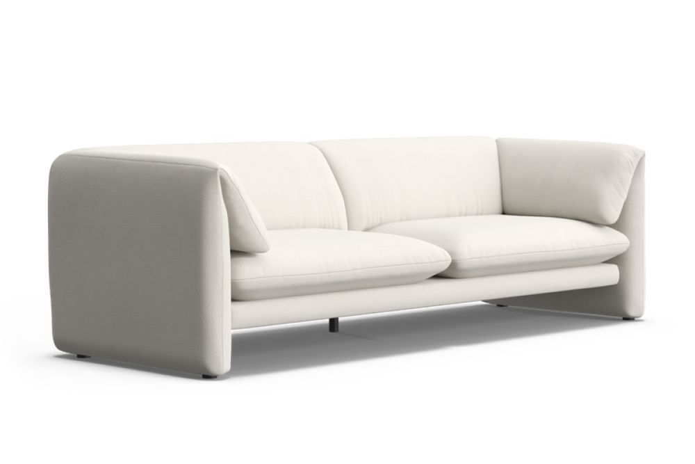 Valencia Kyra Fabric 4 Seater Wide Sofa, Snow White