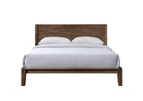 Luna Solid Oak Wood Tool Free Queen Bed - Walnut