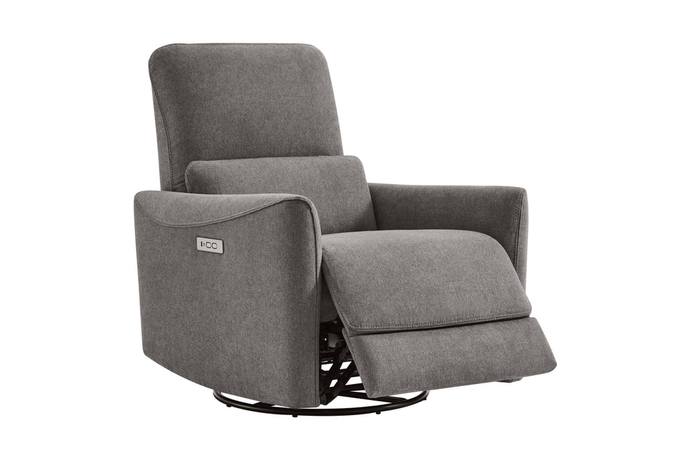 Power Recliner Chair Swivel Glider Performance Fabric Reclining Sofa Chair with Lumbar Support, Dark Grey