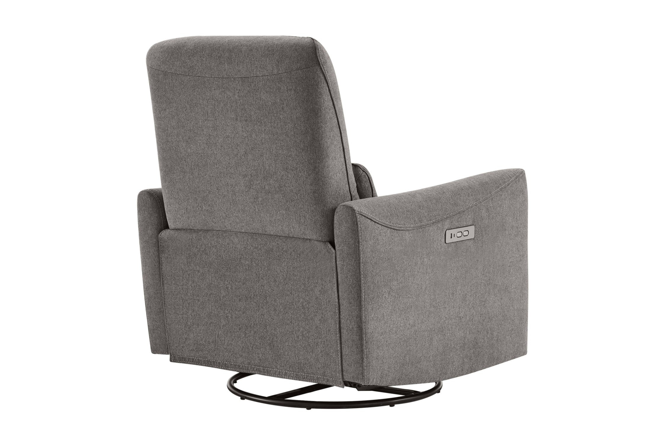 Valencia Kirstin Performance Fabric Swivel Glider Recliner Chair, Dark Grey