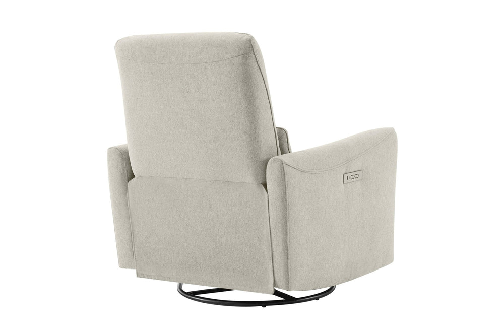 Valencia Kirstin Performance Fabric Swivel Glider Recliner Chair, Light Grey