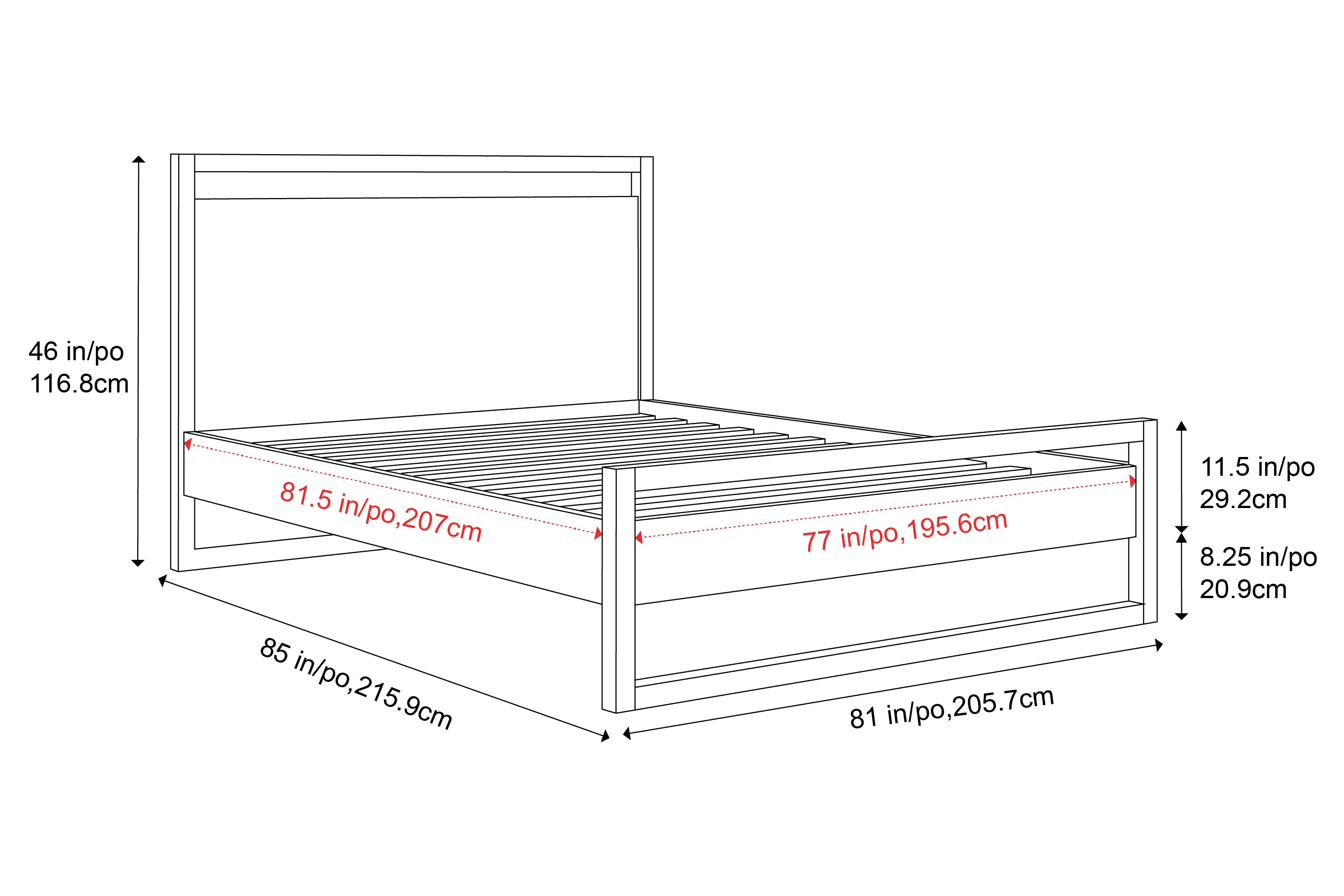 Valencia Leah Natural Solid Wood King Bed Frame, Natural