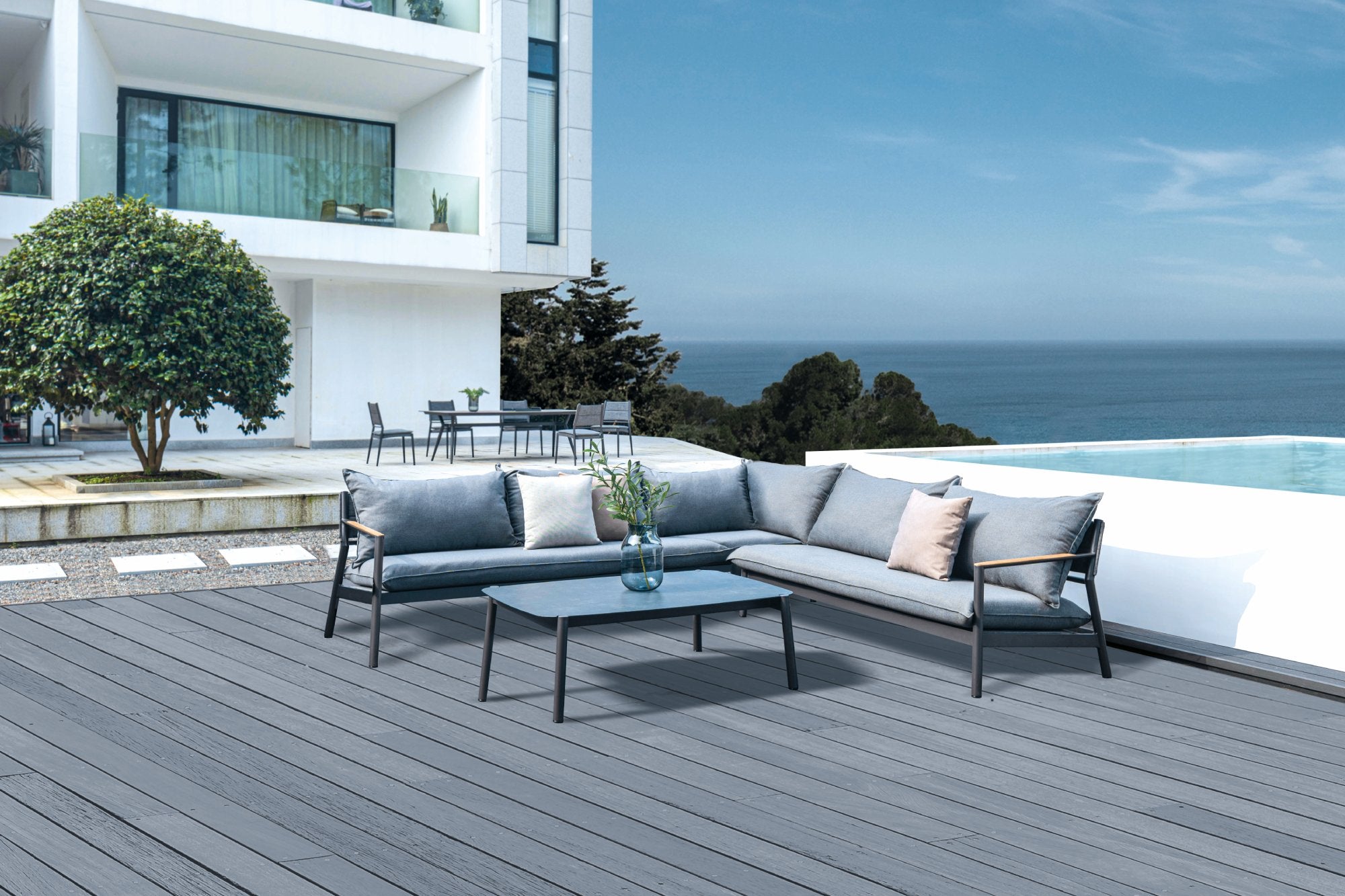 Lena 4-Piece Outdoor Corner Sectional Set