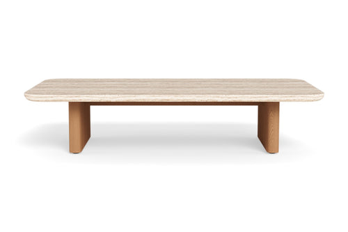 Valencia Leopold Teak Wood Rectangular Coffee Table, Natural