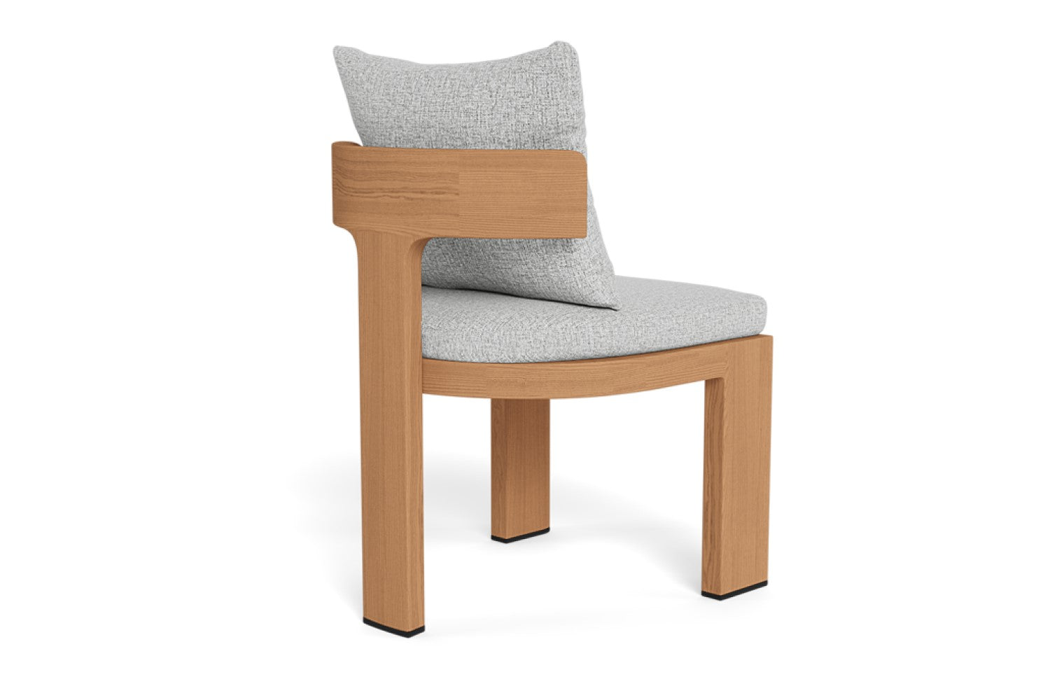 Valencia Leopold Teak Wood Armless Dining Chair, Natural