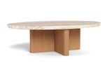Leopold Teak & Stone Oval Outdoor Coffee Table
