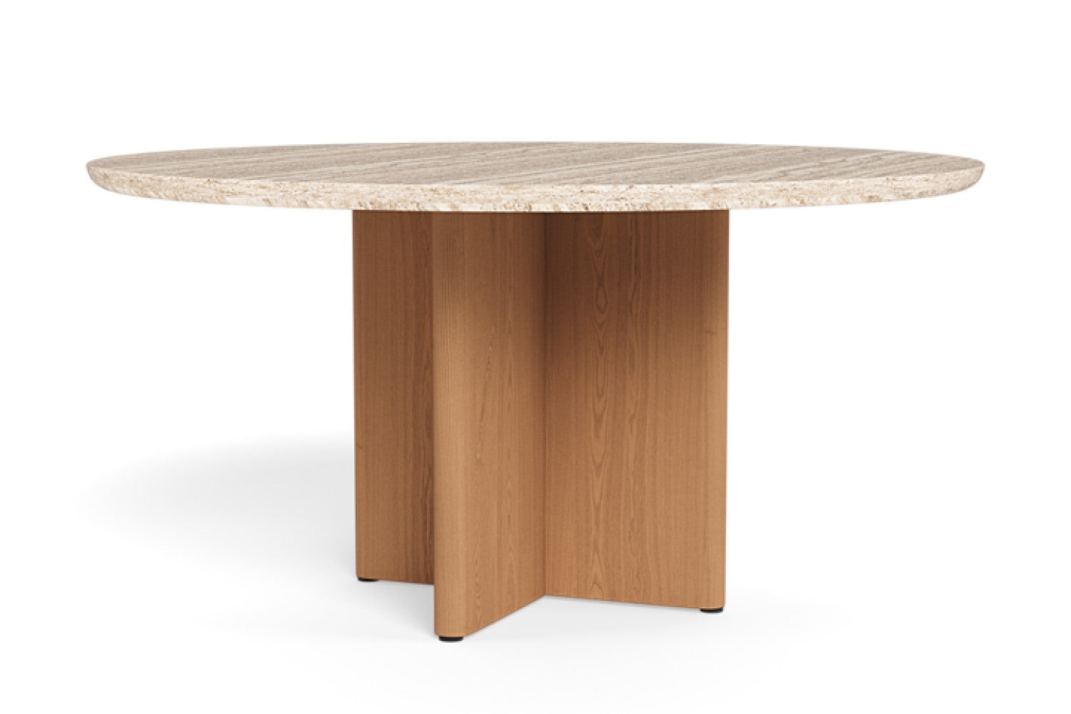 Valencia Leopold Teak Wood Round Dining Table, Natural